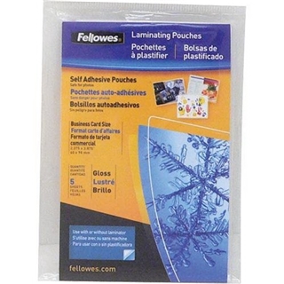Fellowes Self-Adhesive Pouches, Business Card Size, 5 mil, 5 Pack (5220101)