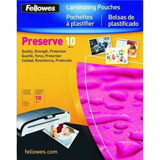 Fellowes Preserve 10 Mil Letter Glossy Laminator Pouches, 100 Pack