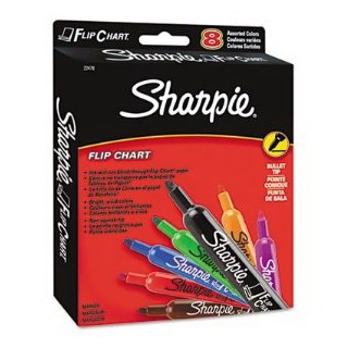 Flip Chart Markers, Bullet Tip, Eight Colors, 8/Set