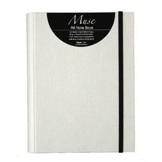 Grandluxe Muse A6 Note Book White, 120 Sheets, 5.8 x 4.1-Inches (334086)