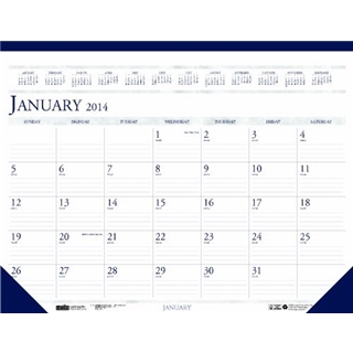 House of Doolittle 22 X 17 Inches Desk Pad Calendar 12 Months January 2014 to December 2014, Leatherette Strip at the Top, Recycled (HOD150HD)