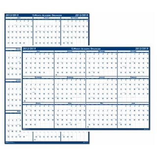House of Doolittle Write-On/Wipe-Off Academic July 2012 to June 2013 Wall Planner 24 x 37 Inches Vertical and Horizontal Formats Recycled (HOD395)