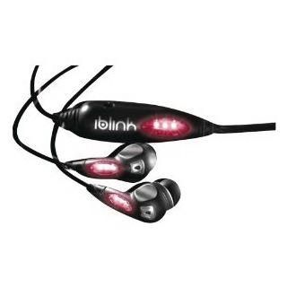 IBLINK BLP3 Earbuds with LED Lights (Black with Pink LED Lights)