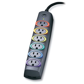 Kensington 62144C SmartSockets Premium 6-Outlet Color-Coded Power Strip and Surge Protector