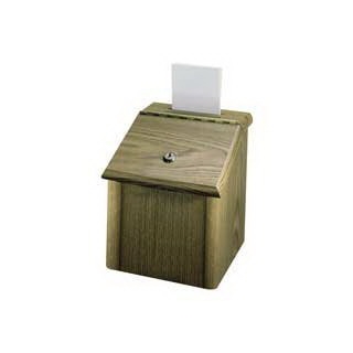 Lorell : Suggestion Box, With Lock,7-3/4"x7-1/4"x9-3/4", Medium Oak -:- Sold as 2 Packs of - 1 - / - Total of 2 Each