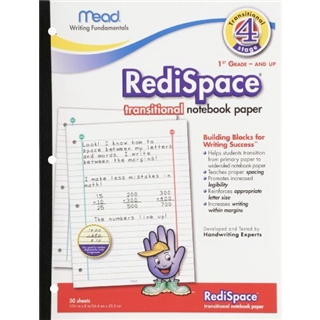 Mead RediSpace Transitional NoteBook Paper, Stage 4, 10.5 x 8 Inches, 50 Count (48018)