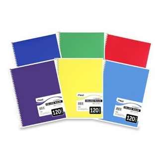 Mead Spiral Bound Notebook, College Rule, 8-1/2 x 11, White, 120 Sheets/Pad (6710)
