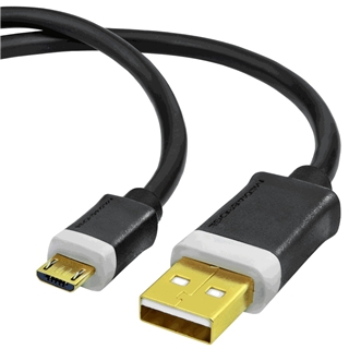 Mediabridge USB 2.0 - Micro-USB to USB Cable (10 Feet) - High-Speed A Male to Micro B with Gold-Plated Connectors