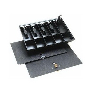 MMF Industries 225286004 Duralite, Cash Tray Only, 5-Currency, 5-Coin Compartments, 15-1/2W x 2-1/4H x 11-1/4D Inch, Black, Replacement tray for most cash drawers in banks, retail stores and currency exchanges., High-Impact Polystyrene (Each)