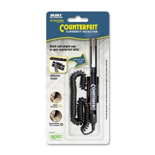 MMF Industries Counterfeit Detector Pen with Adhesive Holder, 5.5 Inches, Black Barrel (200045204)