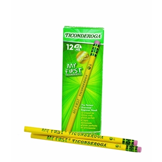 My First Ticonderoga Primary Size #2 Beginner Pencils, Box of 12, Yellow (33312)