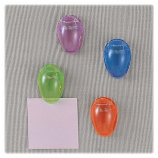 Officemate Standard Cubicle Clips, Assorted Translucent Colors, Pack of 4 (30172)