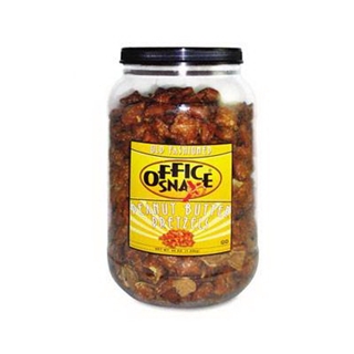 Office Snax OFX375 Pretzel Assortment, Peanut Butter, 44 oz, Canister