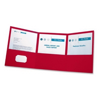 Oxford Paper Tri-Fold Pocket Folders, Letter Size, Red, 20 Per Box (59811)