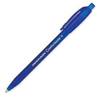 Paper Mate Comfortmate Retractable Medium Point Ballpoint Pens, 12 Blue Ink Pens (6310187)