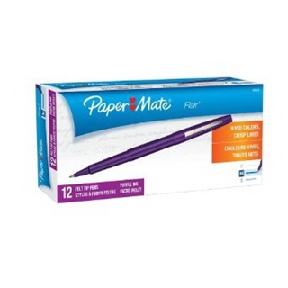 Paper Mate Flair Point-Guard Porous Point Pens, 12 Purple Pens (8450152)