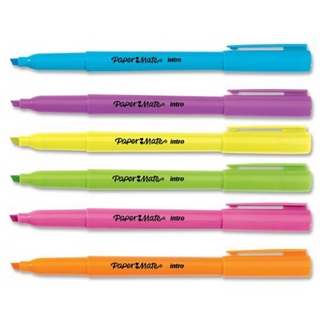 Paper Mate Intro Micro Chisel Tip Highlighters, 6 Colored Highlighters (22776PP)