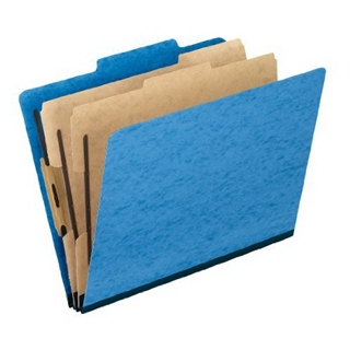 Pendaflex 1257LB Pendaflex Pressguard Classification Folders, Ltr, 6-Section, Light Blue, 10/Box
