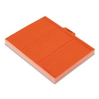 Pendaflex 2051 Salmon colored charge-out guides, top out tab, letter size, 100/box