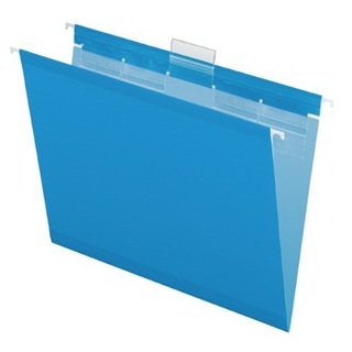 Pendaflex 42622 Ready Tab Colored Reinforced Hanging Letter Folders, 1/5 Cut, Blue, 25/box