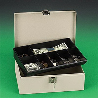 PMC04963 Lockn Latch Steel Cash Box, Pebble Beige, 11w x 7-3/4d x 4h