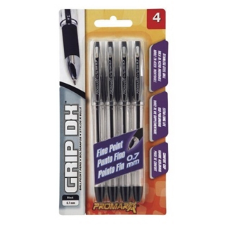 Promarx Grip DX Ballpoint Pens, Black, 4 Count (BP57-KR7B04-48)