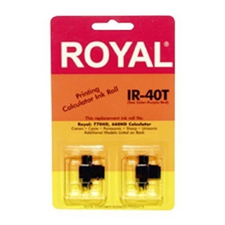 Royal IR40T Ink Pack for Royal TC-100 Time Clock + Many Calculator Models (2 Pack, Black/Red ink)