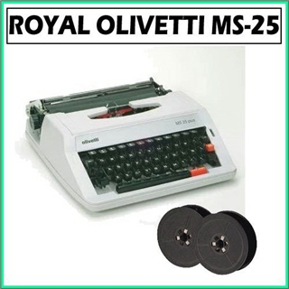 Royal MS-25 Olivetti Plus Manual Typewriter with Olvetti Autotron Black Nylon Ribbon 6-Pack