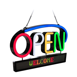 RSB-1350E LED Premium Open Sign with Scrolling Message