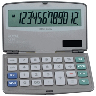 Royal XE36 Calculator with 12 Digit Display