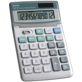 Royal XE72 Calculator with 12 Digit Tiltable Display