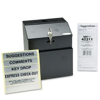 Safco? Steel Suggestion/Key Drop Box with Locking Top, 7w x 6d x 8-1/2h