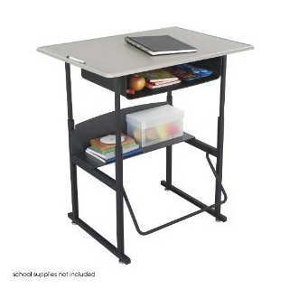 Safco AlphaBetter 24" x 36" Student Desk in Beige with Book Box
