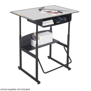 Safco AlphaBetter 24" x 36" Student Desk in Gray with Book Box