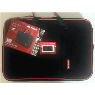 Samsill Microsoft 15.6-inch/16-inch Neoprene Laptop Sleeve Black/red 39521