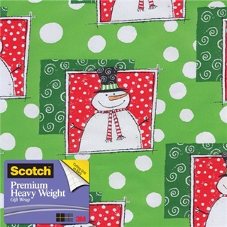 Scotch Gift Wrap, Happy Snowman Pattern, 25-Square Feet, 30-Inch x 10-Feet (AM-WPHS-12)