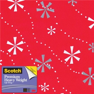 Scotch Gift Wrap, Snowflaked Stripes Pattern, 25-Square Feet, 30-Inch x 10-Feet (AM-WPSNS-12)