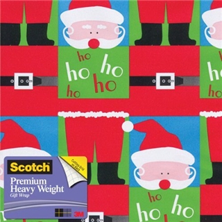 Scotch Gift Wrap, Split Santa Pattern, 25-Square Feet, 30-Inch x 10-Feet (AM-WPSSA-12)