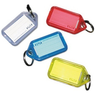 SecurIT 04993 Extra Color-Coded Key Tags for Key Tag Rack, 1-1/8 x 2-1/4, Assorted, 4/Pack