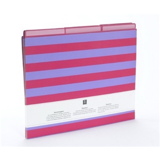 Semikolon Striped A4/Letter Size File Folders, 6-Count, Lilac/Pink (641-02)