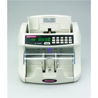 Semacon S-1450 Table Top Bank Grade Currency Counter with Batching, Dust Reduction System, UV/MG Counterfeit Detection