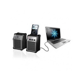 Set of 2 Computer Speakers with MP3 Dock