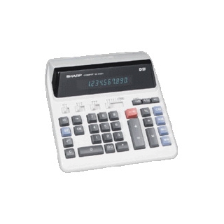 Sharp QS-2122 Compact Desktop Calculator 12-Digit Fluorescent Automatic Three-Digit Punctuation