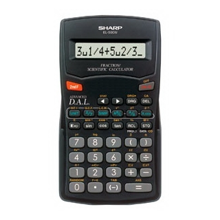 Sharp EL-500WWBK Fraction Calculator with Advanced Direct Algebraic Logic