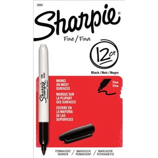 Sharpie Fine Point Permanent Markers, 12 Black Markers(30001)