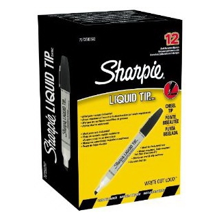 Sharpie Liquid Chisel Tip Permanent Markers, 12 Black Markers (7073502392)