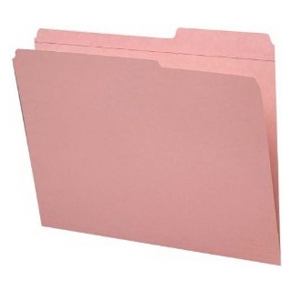 Smead 2/5-Cut Right Position File Folders, Heavy Duty Reinforced Tab, Letter Size, Pink, 100 Per Box (12686)
