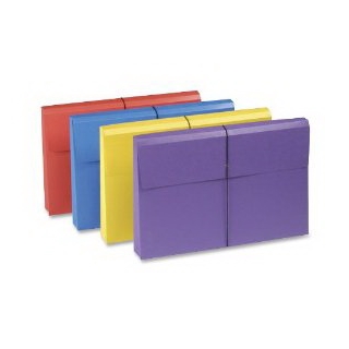 Smead Antimicrobial File Wallet, 2-Inch Expansion, Legal Size, Blue/Purple/Red/Yellow, 4 per Pack (77300)