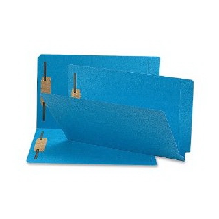 Smead End Tab Fastener Folder, Legal, Straight, Two 2-Inch Prong B Style #1 and #3 Fasteners, Blue, 50 per Box (28040)