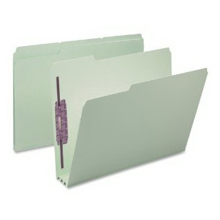 Smead Pressboard Fastener Folder, Letter, 1/3 Cut Tab, Grey/Green, 25 per Box (14944)
